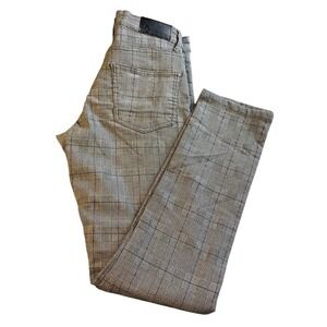 Fried Denim Men's 30x31 Glen Plaid Pants Grey Blue Check Slim Fit Straight Leg
